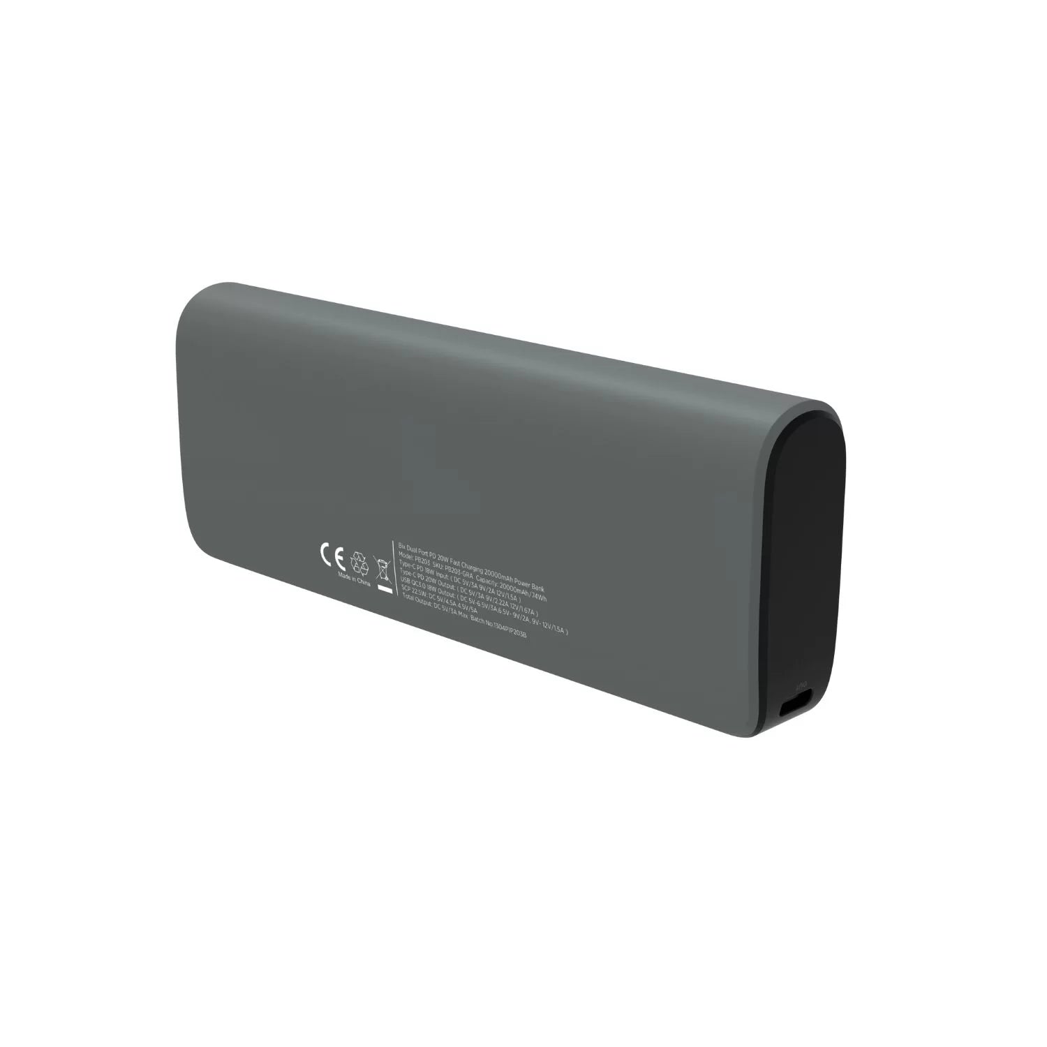 Bix 20000mAh USB ve Type-C 20W Çift Çıkışlı Dijital Ekranlı Powerbank