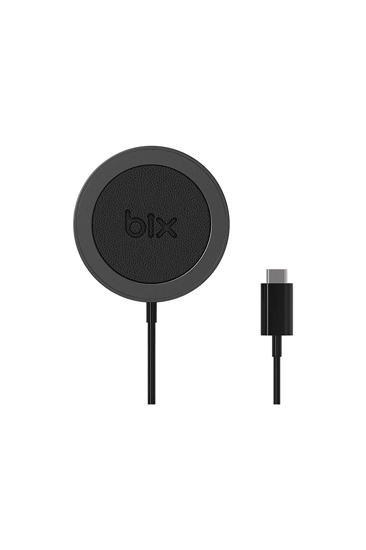 Bix BXMG15 15w Manyetik Kablosuz Şarj Cihazı Siyah