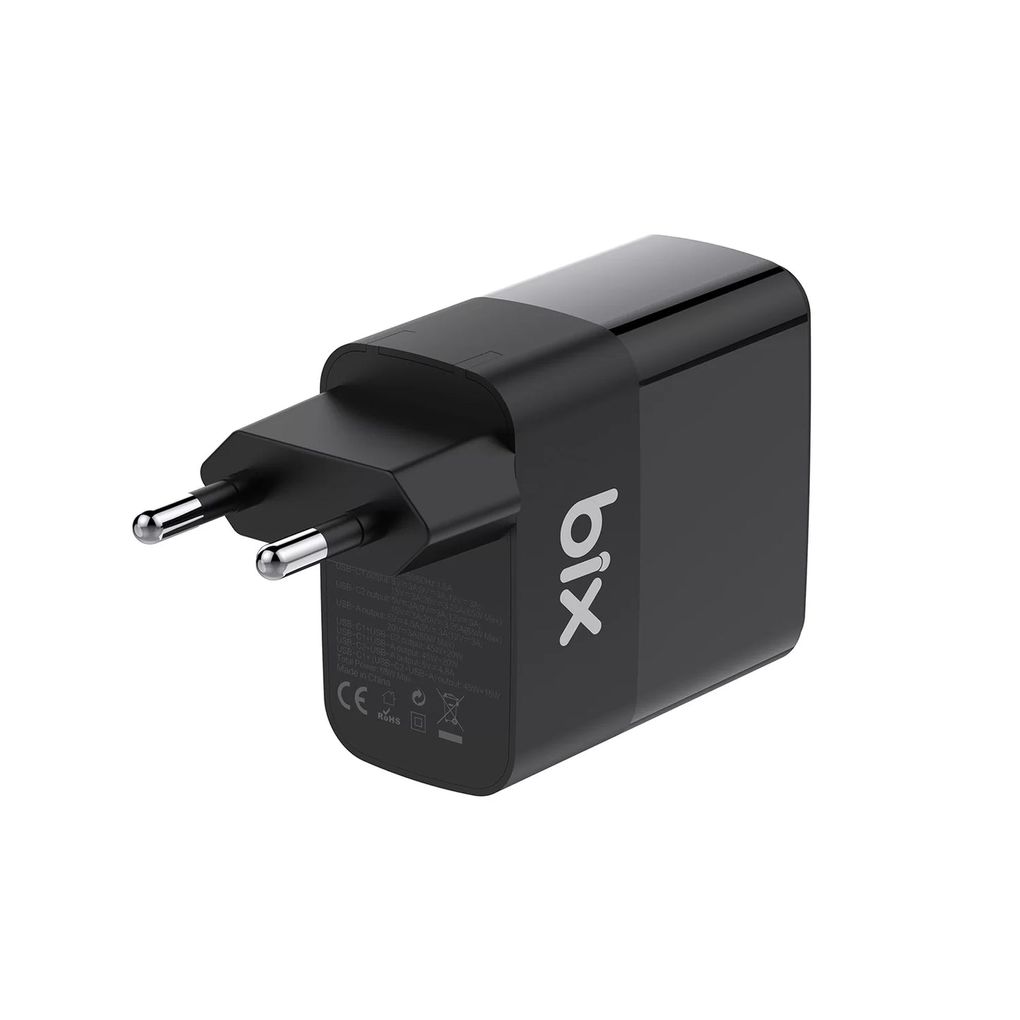 Bix 65W GaN Şarj Cihazı Siyah