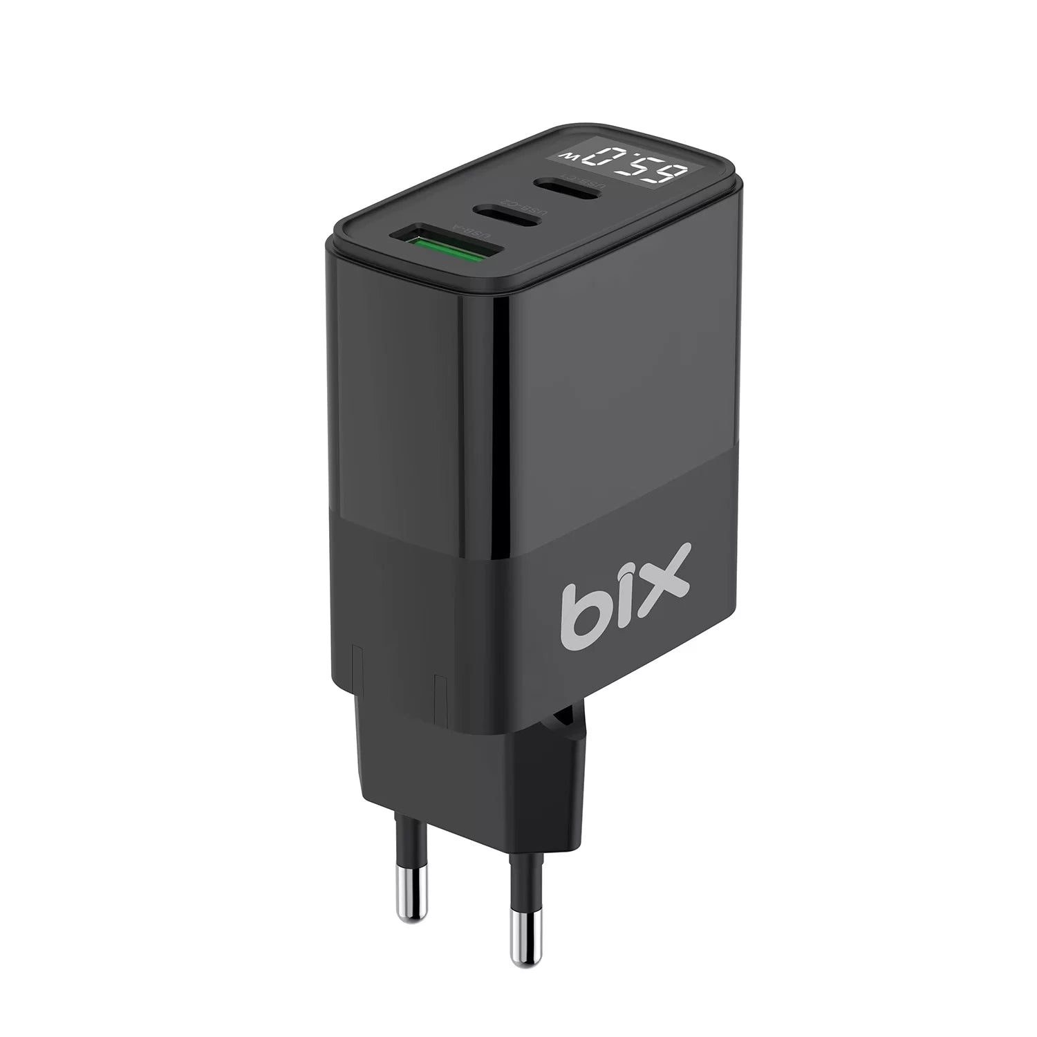 Bix 65W GaN Şarj Cihazı Siyah