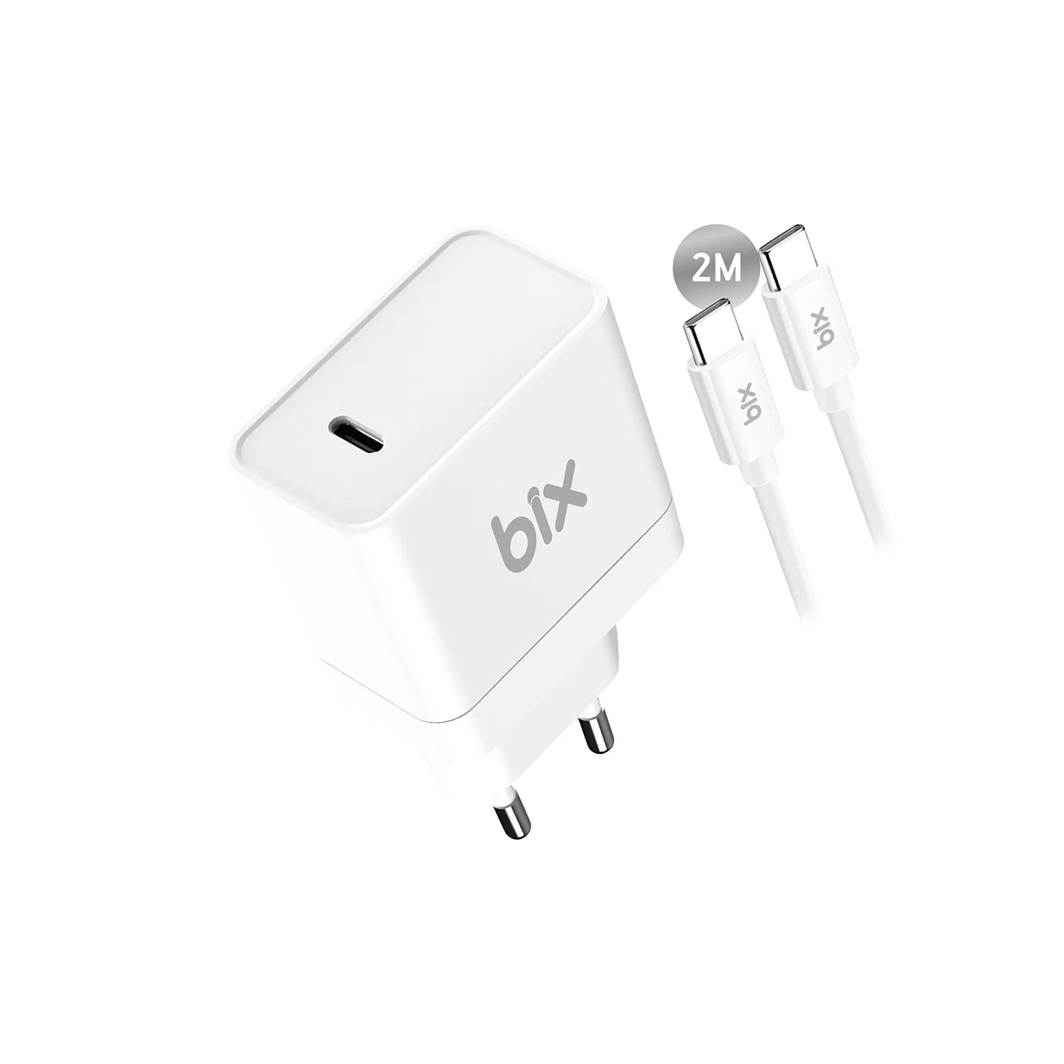 Bix Seyahat Şarj Cihazı Beyaz 5A Type-C Kablosu